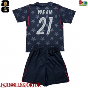 Förenta stater Timothy Weah #21 Borta Kläder Barn VM 2026 Kortärmad (+ Korta byxor)